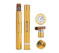 CIGARLOONG Tube à cigares, Cave à cigares 3 en 1 avec hygromètre, perforateur à cigares et Porte-cigares, étui à cigares Durable pour Voyage en Plein air, Rangement Portable (Doré)