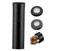 CIGARLOONG Tube à cigares en aluminium, humidificateur de voyage hermétique avec hygromètre et humidificateur, étui à cigares pouvant contenir 3 cigares, Noir/motif à carreaux, Moderne