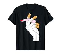 Cigarrette surréaliste fumant une main, graphisme fou et drôle T-Shirt