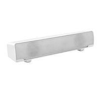 cigemay Barre de Son stéréo 3D Portable, USB Dsp Filaire Bass Surround avec Prise Audio 3,5 mm pour Mobile/Tablette/projecteur/Home cinéma/bar/MP3/MP4 (Blanc)