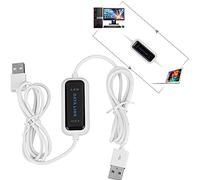 cigemay Câble Données USB 2.0 vers USB 2.0, Câble Transfert de Données Mâle vers Mâle, Câble Données PC vers PC 480 MB/s avec Lumière LED 1,75 M, Pont Câble Plug and Play