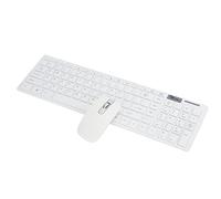 cigemay Ensemble Clavier et Souris sans Fil Mince, Combo Clavier et Souris de Sommeil Intelligent, Connexion à Distance Compacte et Portable, pour PC, Mac(Blanche)