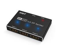 cigemay Répartiteur DP 1 en 3 Sorties, Répartiteur DisplayPort 8K 30Hz 4K 144Hz Triple MST SST Hub pour Home Cinéma École Hôtel Convertisseur Commutateur Transfert Multi-écran 8K 60Hz Rétrocompatible