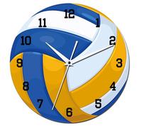 CIGERA Horloge murale de 30,5 cm sur le thème du sport avec cadran de volley-ball, mouvement d'horloge silencieux et fonctionnement à piles, excellente décoration pour la maison, le bureau, la chambre