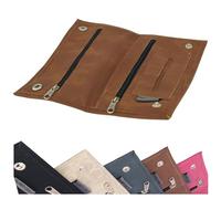 Ciggy Jumper® Pochettes à tabac à rouler en cuir souple avec compartiments pratiques pour : filtres, papiers à rouler de illes et plus légers - pochettes pour 30/50 g, cognac singel