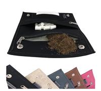 Ciggy Jumper Sac à tabac Pochettes à tabac à rouler en cuir souple avec compartiments pratiques pour : filtres, papiers à rouler de illes et plus légers 1.) Noir Singel