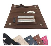 Ciggy Jumper Sac à tabac Pochettes à tabac à rouler en cuir souple avec compartiments pratiques pour : filtres, papiers à rouler de illes et plus légers 2.) Cognac Double