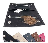 Ciggy Jumper Sac à tabac Pochettes à tabac à rouler en cuir souple avec compartiments pratiques pour : filtres, papiers à rouler de illes et plus légers (2.) Noir Double)