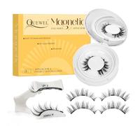 Ciglia Finte Magnetiche Naturali, Ciglia Finte Magnetiche riutilizzabili con applicatore, non c'è bisogno di colla magnetica per Ciglia QUEWEL facile da indossare e rimuovere (Set-L-1)
