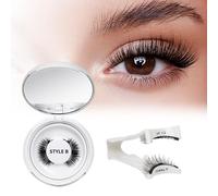 Ciglia Finte Magnetiche Naturali, Ciglia Finte Magnetiche riutilizzabili con applicatore, non c'è bisogno di colla magnetica per Ciglia QUEWEL facile da indossare e rimuovere (Set-B-1)