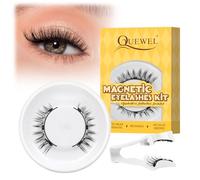 Ciglia Finte Magnetiche Naturali, Ciglia Finte Magnetiche riutilizzabili con applicatore, non c'è bisogno di colla magnetica per Ciglia QUEWEL facile da indossare e rimuovere (Style B)
