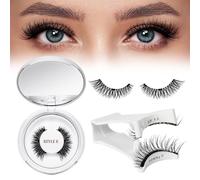 Ciglia Finte Magnetiche Naturali, Ciglia Finte Magnetiche riutilizzabili con applicatore, non c'è bisogno di colla magnetica per Ciglia QUEWEL facile da indossare e rimuovere (Style E)