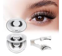 Ciglia Magnetiche naturali, ciglia finte magnetiche riutilizzabili con applicatore, non c'è bisogno di colla magnetica per ciglia facile da indossare e rimuovere (2 Paare-B+E)