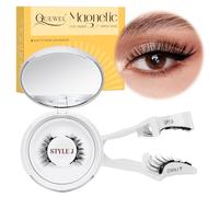 Ciglia Magnetiche Naturali, Ciglia Finte Magnetiche riutilizzabili con applicatore, non c'è bisogno di colla magnetica per Ciglia QUEWEL facile da indossare e rimuovere （Style J 03)
