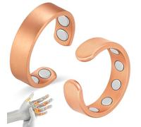 Cigmag Anneau magnétique de drainage lymphatique pour femme en cuivre réglable avec outil de retrait et boîte cadeau, 8 mm, Cuivre