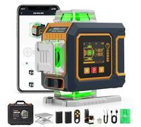 CIGMAN CM-S04 Laser en croix, contrôle intelligent 4 x 360 °, niveau à bulle automatique, avec écran LCD, laser de construction, vert, pour construction intérieure, construction intérieure