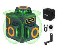 CIGMAN Niveau Laser Vert 3x360°, Laser Chantier Auto-nivelant avec Télécommande, Support Magnétique, Batterie Li-ion Intégrée CM701SE