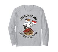 Cigogne Alsacien Homme - Alsace Fier Maison Colombage Wiss Manche Longue