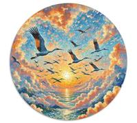 Cigogne Blanche 1000 Pièces Puzzle Oiseau Puzzle Circulaire pour Adultes Et Enfants Classiques l'art De La Décoration Moderne Qualité Supérieure 1000pcs (67.5x67.5cm)