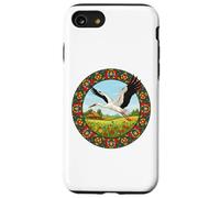 Cigogne Folklorique Polonaise Wycinanki Village Fleur Art Coque pour iPhone SE (2020) / 7/8