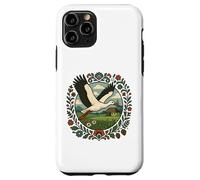 Cigogne Folklorique Volant Village polonais Nature Fleur Art Coque pour iPhone 11 Pro