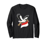 Cigogne Kawaii Alsace Rot un Wiss - Fierté Alsacienne Manche Longue
