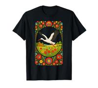 Cigogne Polonaise Art Populaire Polska Campagne Design T-Shirt