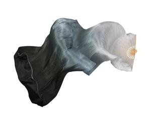 CIGPKLO Éventail De Danse du Ventre Voile de Danse du Ventre 100% Paires d'éventails en Soie (1L + 1R), Accessoire Costume léger et Fluide for Studio Musique, éloge l'église(5,210cmX90cm)