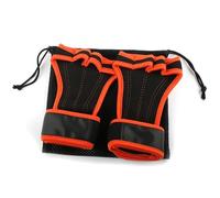 CIGPKLO Grip Pad Musculation 1 Paire de Gants Musculation épais antidérapants, poignées Gymnastique, haltères, Kettlebell, Coussinets poignée, Protection Plam Fitness(Black Orange,L)