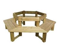 Cihb - Banc tour d'arbre en bois avec dossier G