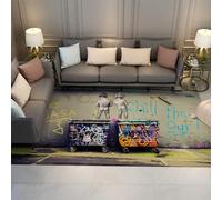 CIHCOHOME Banksy Graffiti Tapis La durée de Vie est Courte Enfants sans Perte et Lavable en Machine Idéal pour Les Zones à Fort trafic dans Les Tapis de Cuisine du Salon 80x150cm