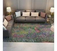 CIHCOHOME Claude Monet Tapis Le Jardin d’Iris à Giverny Tapis Salon Paysage Naturel Art Zone Tapis pour Chambre à Coucher Tapis Lavable antidérapant 60x110cm