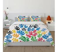 CIHCOHOME Henri Matisse Style Housse de Couette Couleur Abstraite Plante Housse de Couette avec Fermeture à glissière cachée Literie en Microfibre lavée Douce Ensemble de Housse de Couette 240x220cm
