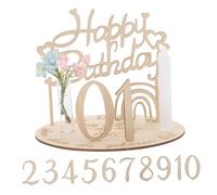 Ciieeo 1 Ensemble D'Accessoires De Fête D'Anniversaire Décorations De Premier Anniversaire Pour Fille Jalon Mensuel Tableau D'Anniversaire Incontournable Pour Fille Panneau En Bois