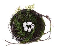 Ciieeo 1 Ensemble décoration de nid d'oiseau décor extérieur Pastorale Les nids d'oiseaux pour l'artisanat Ornements Faux Mini nids d'oiseau avec des œufs nid d'oiseau pour la décoration