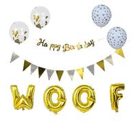 Ciieeo 1 Ensemble Set de Décoration Anniversaire pour Chiens Aluminium avec Ballons et Bannières Fournitures de Fête pour Animaux