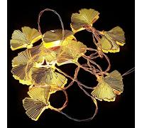 Ciieeo 1 Guirlande Lumineuse en étal en Forme De Feuille d'or Guirlande Lumineuse en Feuille De Ginkgo Guirlande Lumineuse À Feuilles Dorées De 2 10 LED Guirlande Lumineuse Suspendue