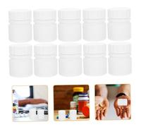 Ciieeo 1 Jeu Bouteille Solide Hdpe Poudre Tout Petit Voyage Comprimés Avec Bouchon Mince Portable Bouteille De Pilules Réutilisable Récipient Détient Vis Blanche Pehd 12 Pièces