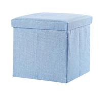 Ciieeo 1 Pièce Tabouret de Rangement Multifonctionnel Pliable Tissu Cube de Rangement Carré pour Maison Repose Pratique Bleu Ciel
