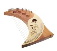 Ciieeo 1 Set Harpe en Bois à 19 Cordes Lyre Harpe Portable Légère Surface Lisse Adaptée aux Débutants Garçon et Filles et Adultes Couleur Aléatoire