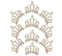 Ciieeo 10 Breloques Soi-Même de Couronne Dorée en Alliage Cristal Accessoires pour Vêtements et Coiffures Décorations Légères pour Paquet Mariage et Fêtes