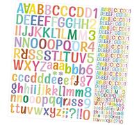 Ciieeo 10 feuilles Autocollants Colorés Alphabet et Chiffres de Stickers Décoratifs pour Cuisine et Bricolage pour Identifier et Classer Vos Objets