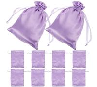 Ciieeo 10 Paquet à Postiche en Satin Pourpre Cordon de Serrage, Grand Espace de Rangement, Protège les Perruques, pour Voyage et Usage Quotidien