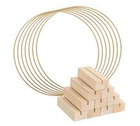 Ciieeo 10 Pièces Anneaux Décoratifs Métalliques avec Socles pour Centre de Table Mariage Supports Cercles Artisanaux Polyvalents et Bases Stables