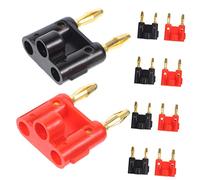 Ciieeo 10 pièces Connecteur Banane Audio Double Tête Plaqué Or Fiche Banane Compatible Audio Installation Rapide pour Enceintes et Amplificateurs