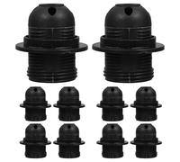 Ciieeo 10 Pièces Douille à Vis Complète Noire Douille Ampoule Résistante et Sécurisée pour Lampe de Bureau et Suspension Remplacement Rapide