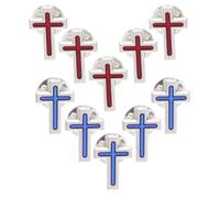 Ciieeo 10 Pièces Épingle de Revers en Alliage de Zinc de Croix Symbole de Foi Chrétienne, Confortable à Porter, pour Fête de Première Communion Hommes et Femmes