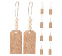Ciieeo 10 pièces Étiquettes de Nom Bois pour Chaussettes de Noël de Décorations DIY Bois avec Perles Style Ferme pour Étiquetage et Décor Maison