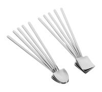 Ciieeo 10 pièces Lot de Cuillères Pelle Inoxydable Long Manche pour Dessert Café Thé Cuillères Shovel Vintage Acier pour Usage et Réunions Familiales