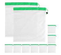 Ciieeo 10 Pièces Lot de Filet Réutilisables avec Cordon Sacs pour Fruits et Légumes Polyvalents pour Courses Rangement et Transport Maille Respirante pour Protection et Identification